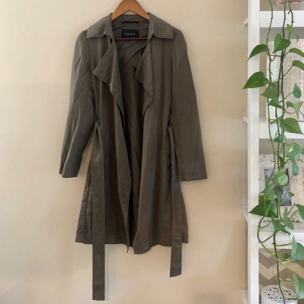 Aritzia Babaton “Maximo” Green Trench Coat